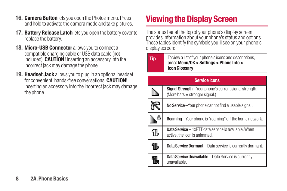 Viewing the display screen | Sanyo SCP-2700 User Manual | Page 20 / 139