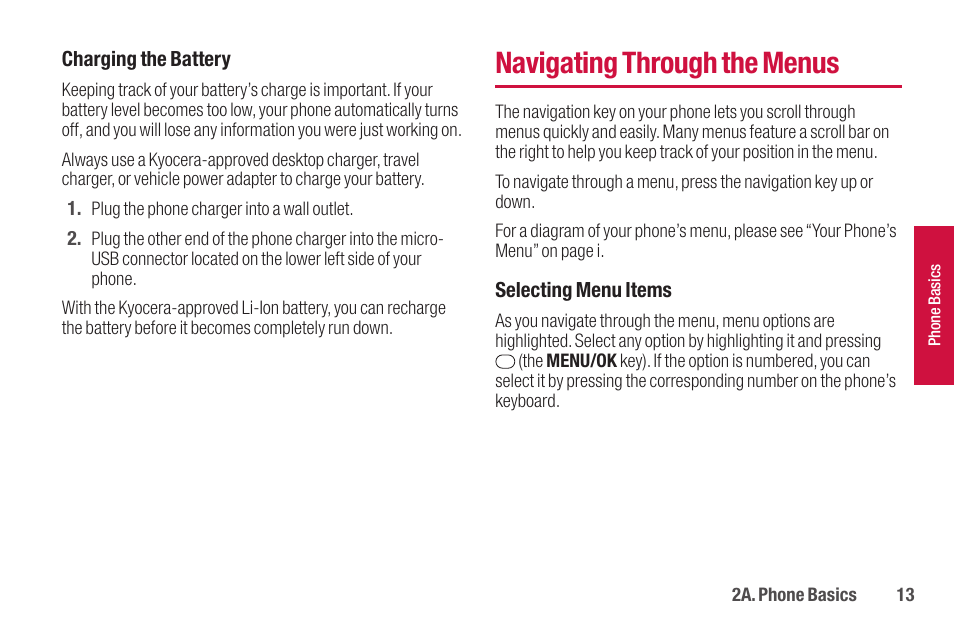 Navigating through the menus | Sanyo SCP-2700 User Manual | Page 25 / 139