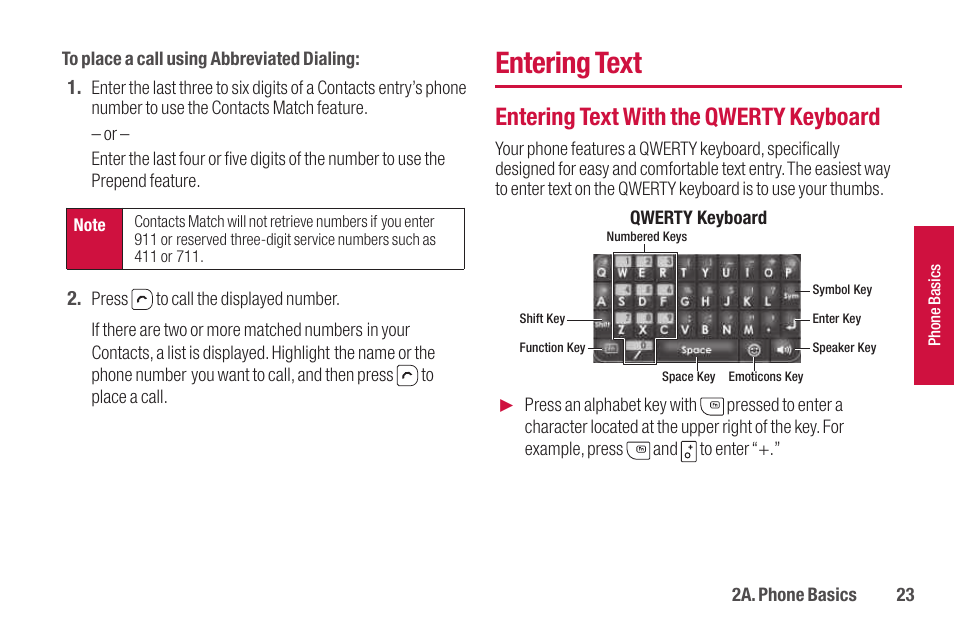 Entering text, Entering text with the qwerty keyboard | Sanyo SCP-2700 User Manual | Page 35 / 139