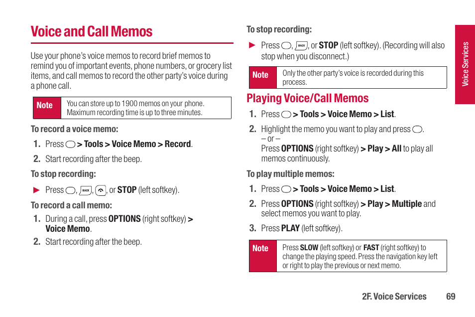 Voice and call memos | Sanyo SCP-2700 User Manual | Page 81 / 139