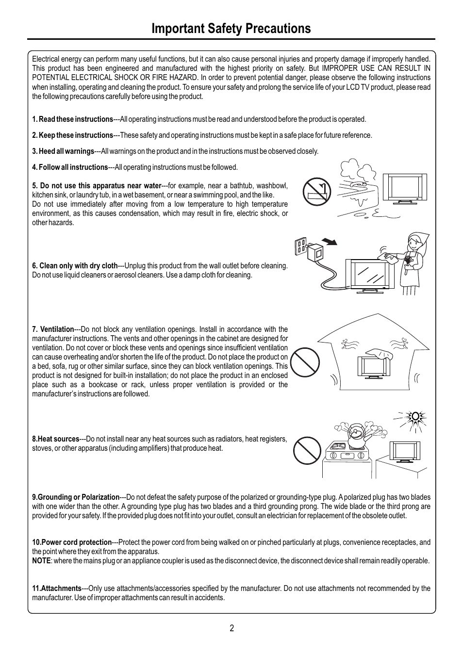 页面 4, Important safety precautions | Sanyo AVL-3210 User Manual | Page 4 / 34