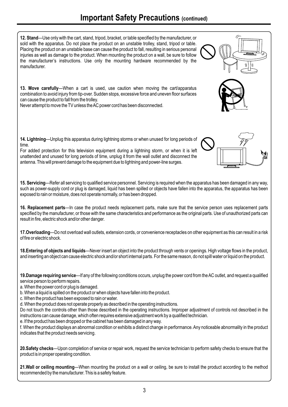 页面 5, Important safety precautions | Sanyo AVL-3210 User Manual | Page 5 / 34