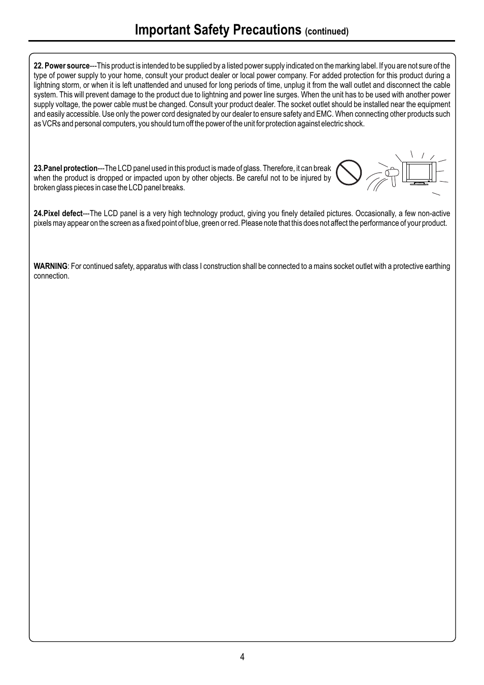 页面 6, Important safety precautions | Sanyo AVL-3210 User Manual | Page 6 / 34