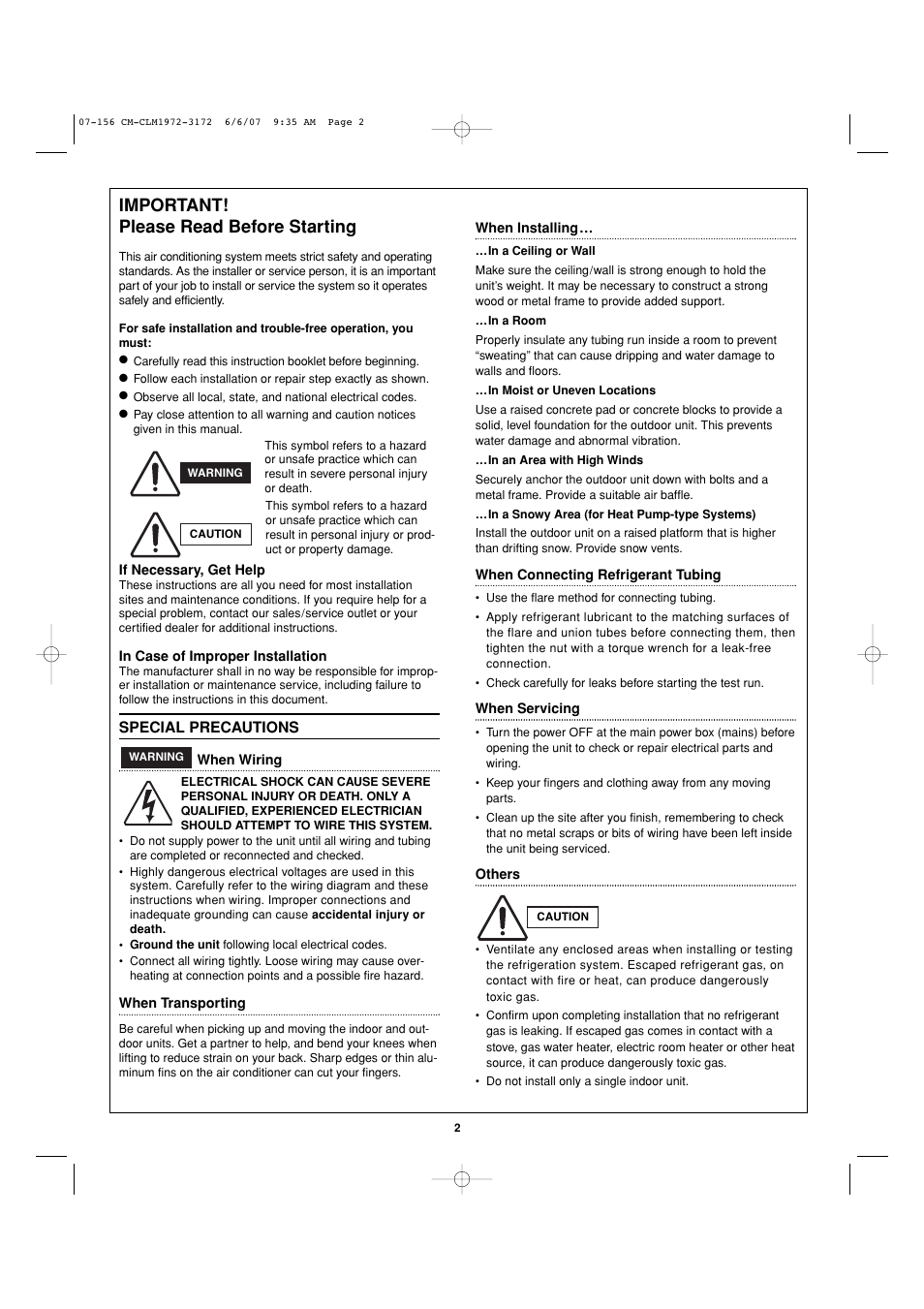 Important! please read before starting | Sanyo CM1972 User Manual | Page 64 / 99