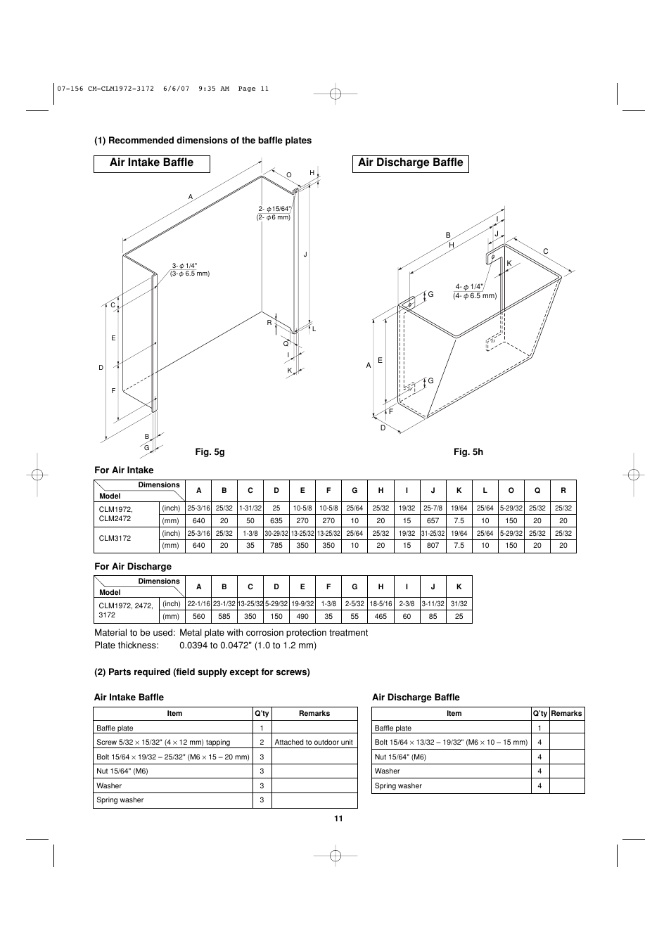 Air intake baffle air discharge baffle | Sanyo CM1972 User Manual | Page 73 / 99