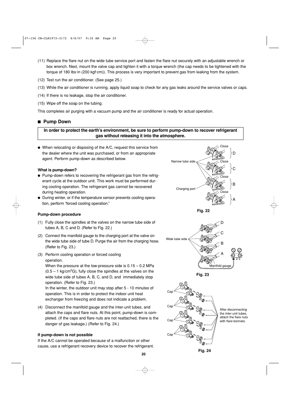 Pump down | Sanyo CM1972 User Manual | Page 82 / 99