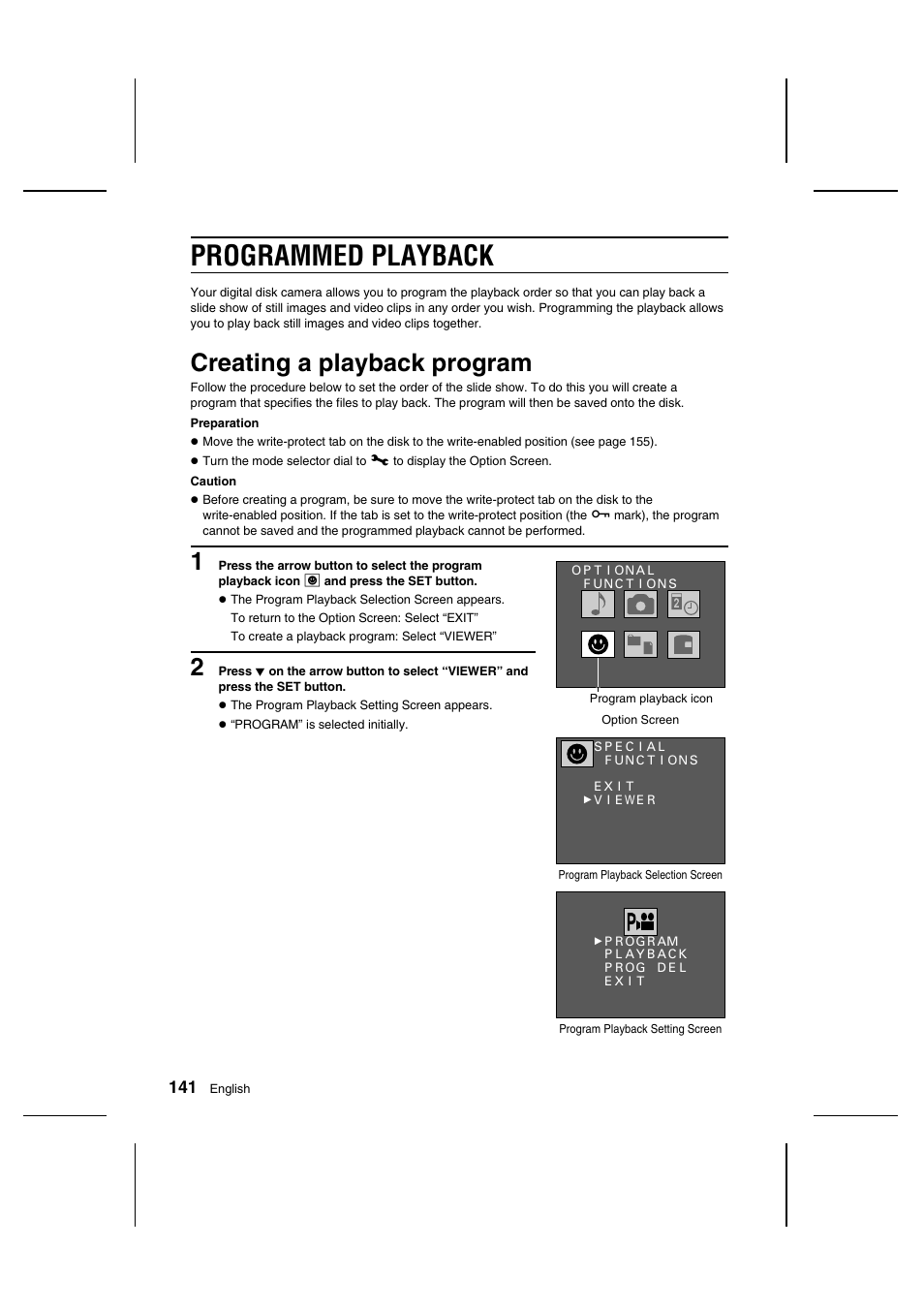 Programmed playback, Creating a playback program | Sanyo IDC-1000ZU User Manual | Page 142 / 175