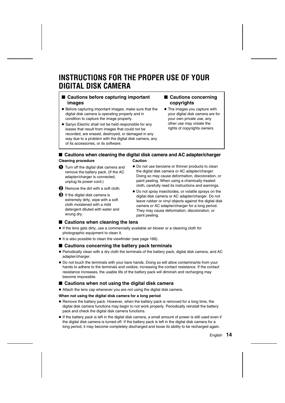 Sanyo IDC-1000ZU User Manual | Page 15 / 175