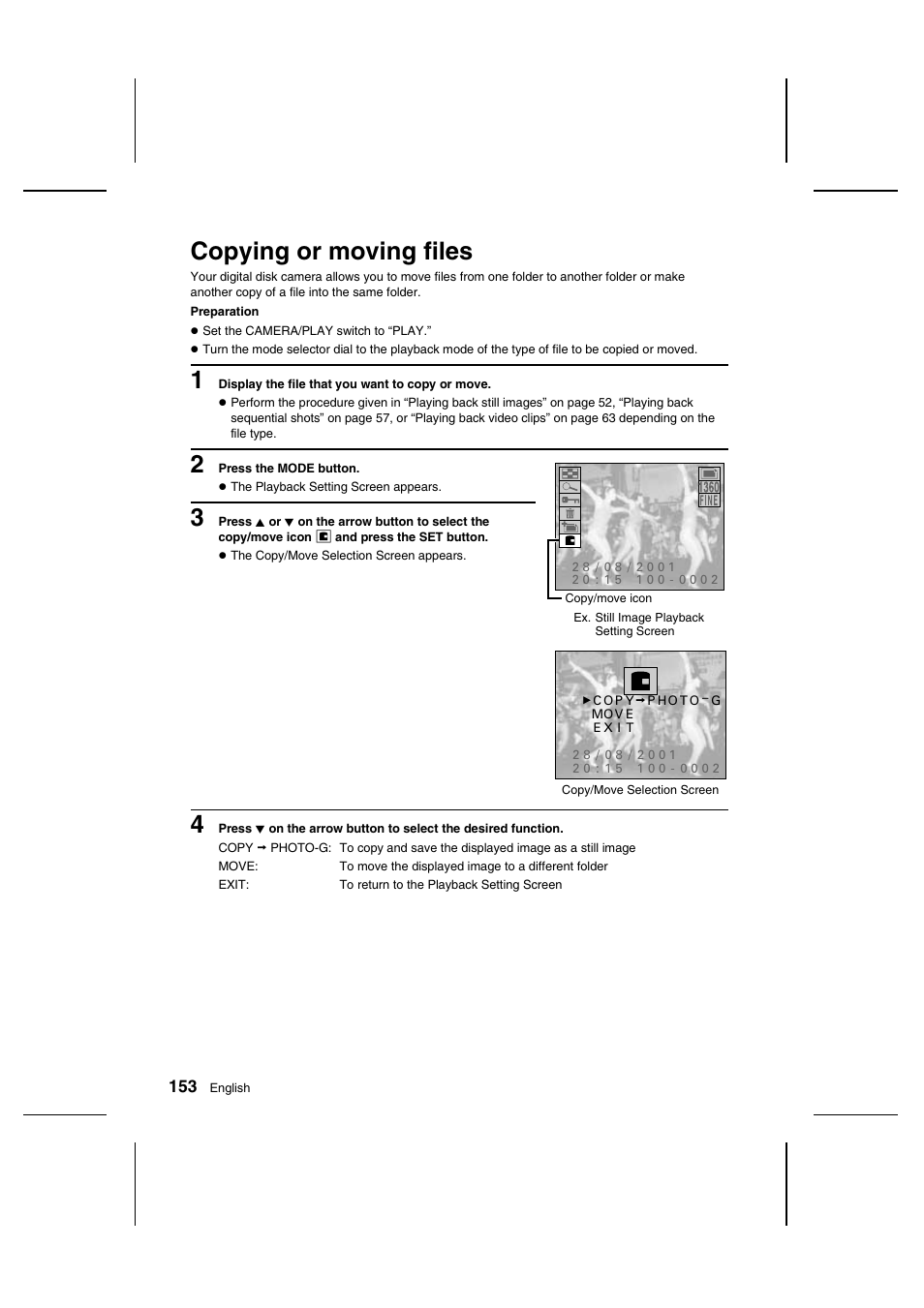 Copying or moving files | Sanyo IDC-1000ZU User Manual | Page 154 / 175