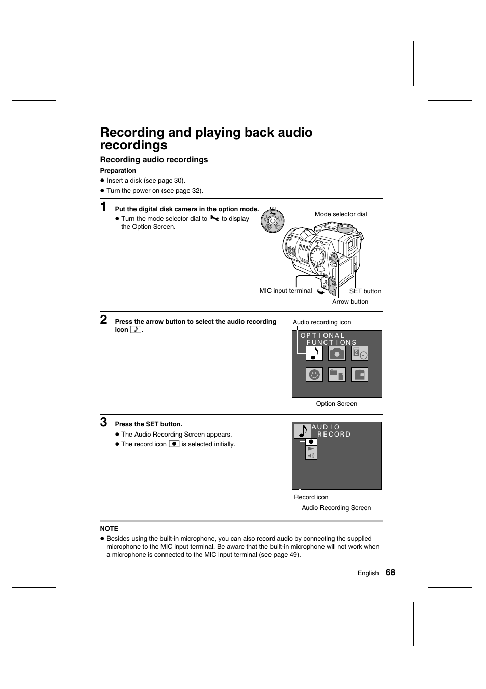 Recording and playing back audio recordings | Sanyo IDC-1000ZU User Manual | Page 69 / 175