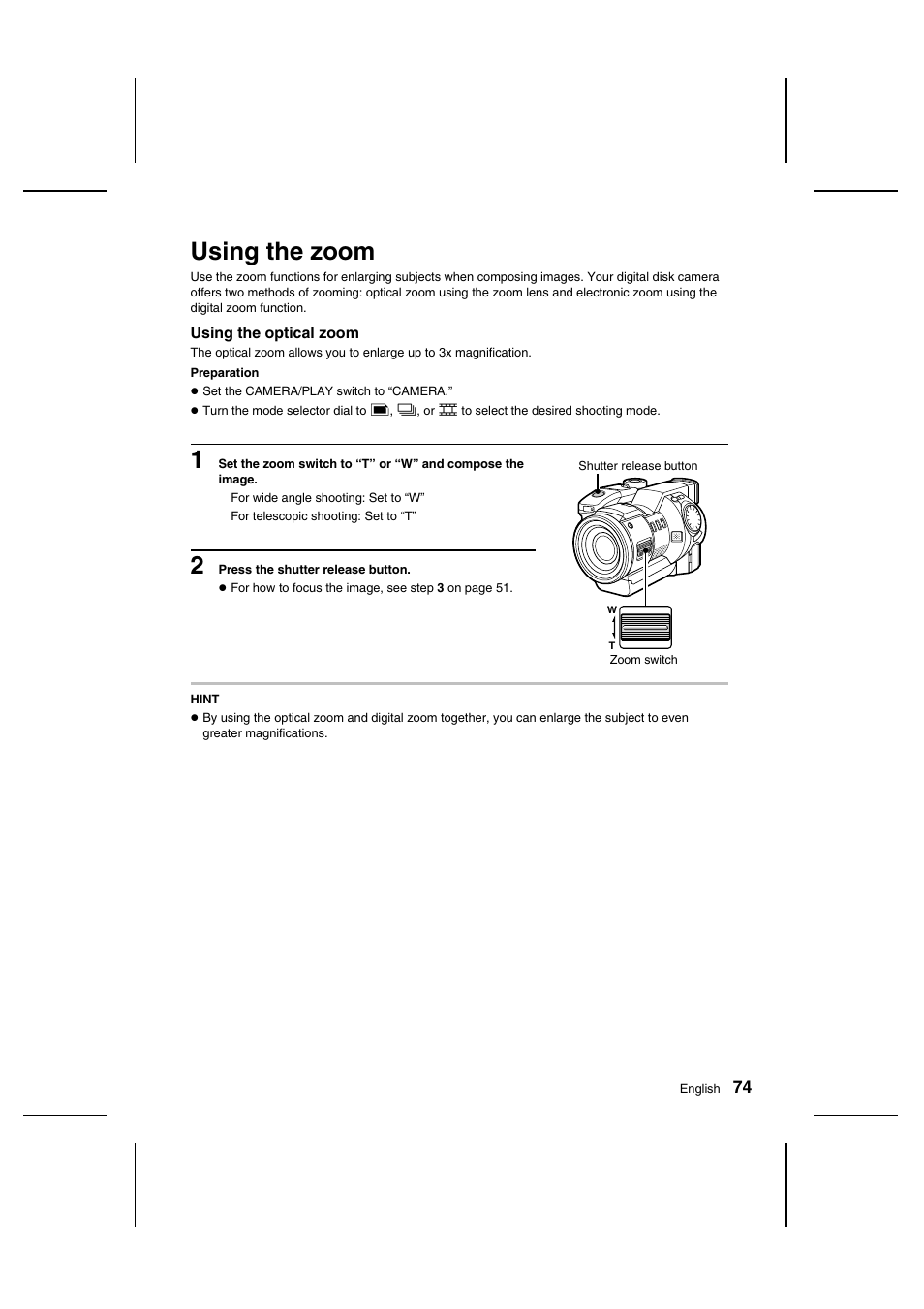 Using the zoom | Sanyo IDC-1000ZU User Manual | Page 75 / 175