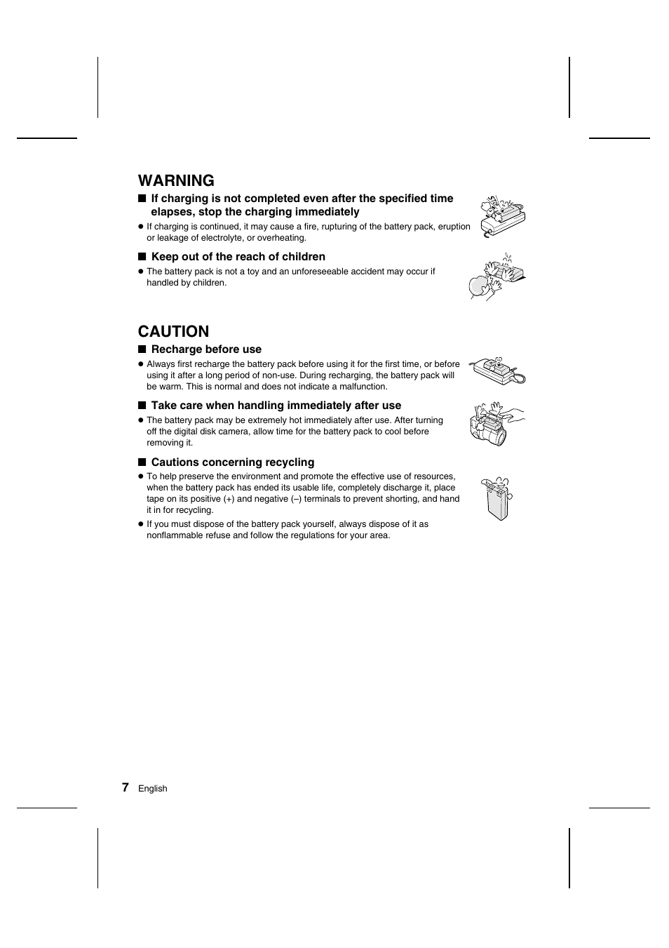 Warning, Caution | Sanyo IDC-1000ZU User Manual | Page 8 / 175