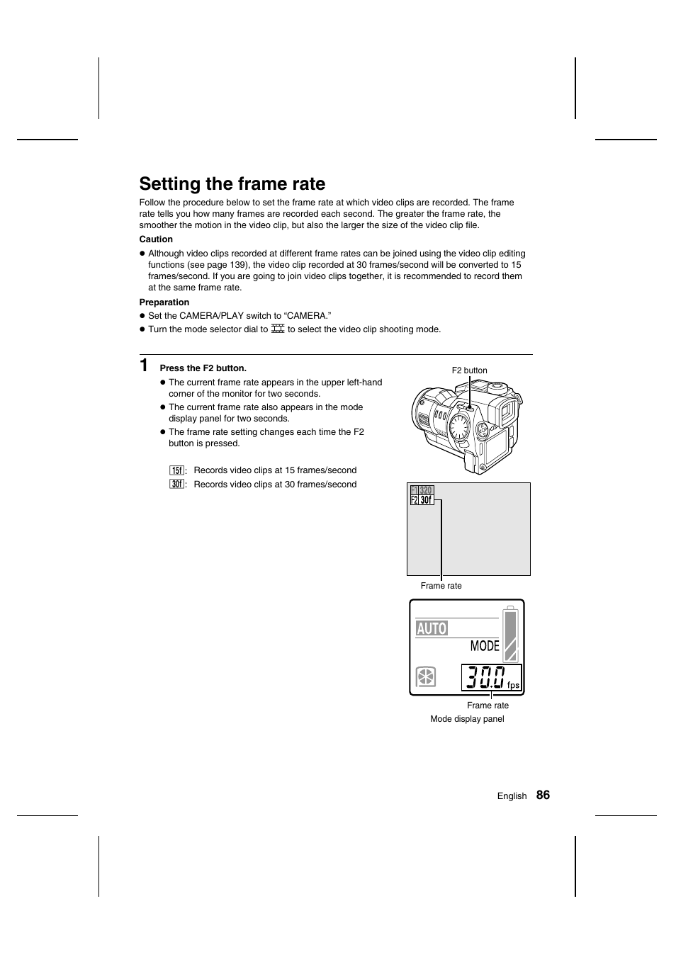 Setting the frame rate | Sanyo IDC-1000ZU User Manual | Page 87 / 175