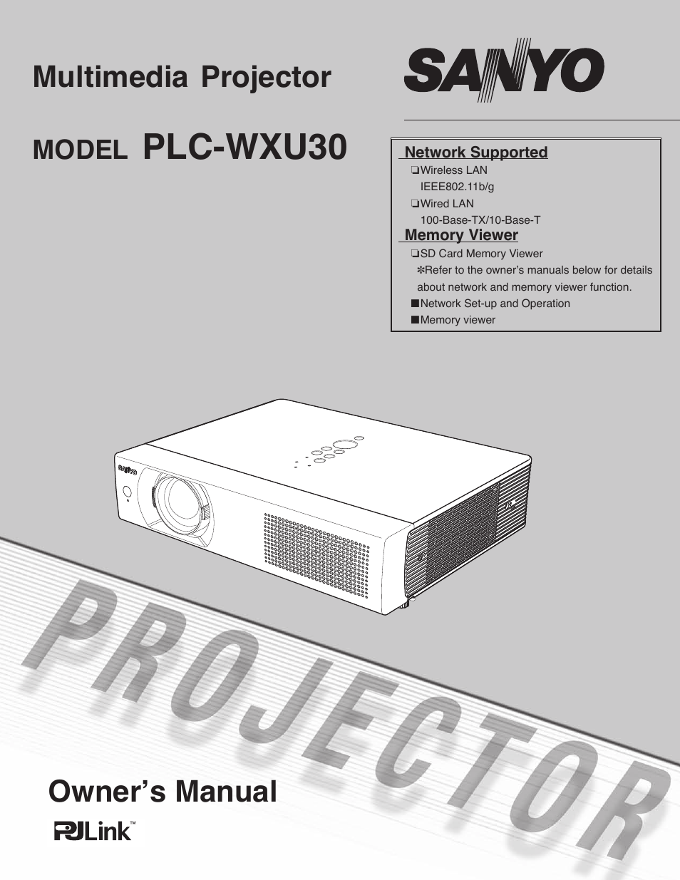 Sanyo PLC-WXU30 User Manual | 82 pages