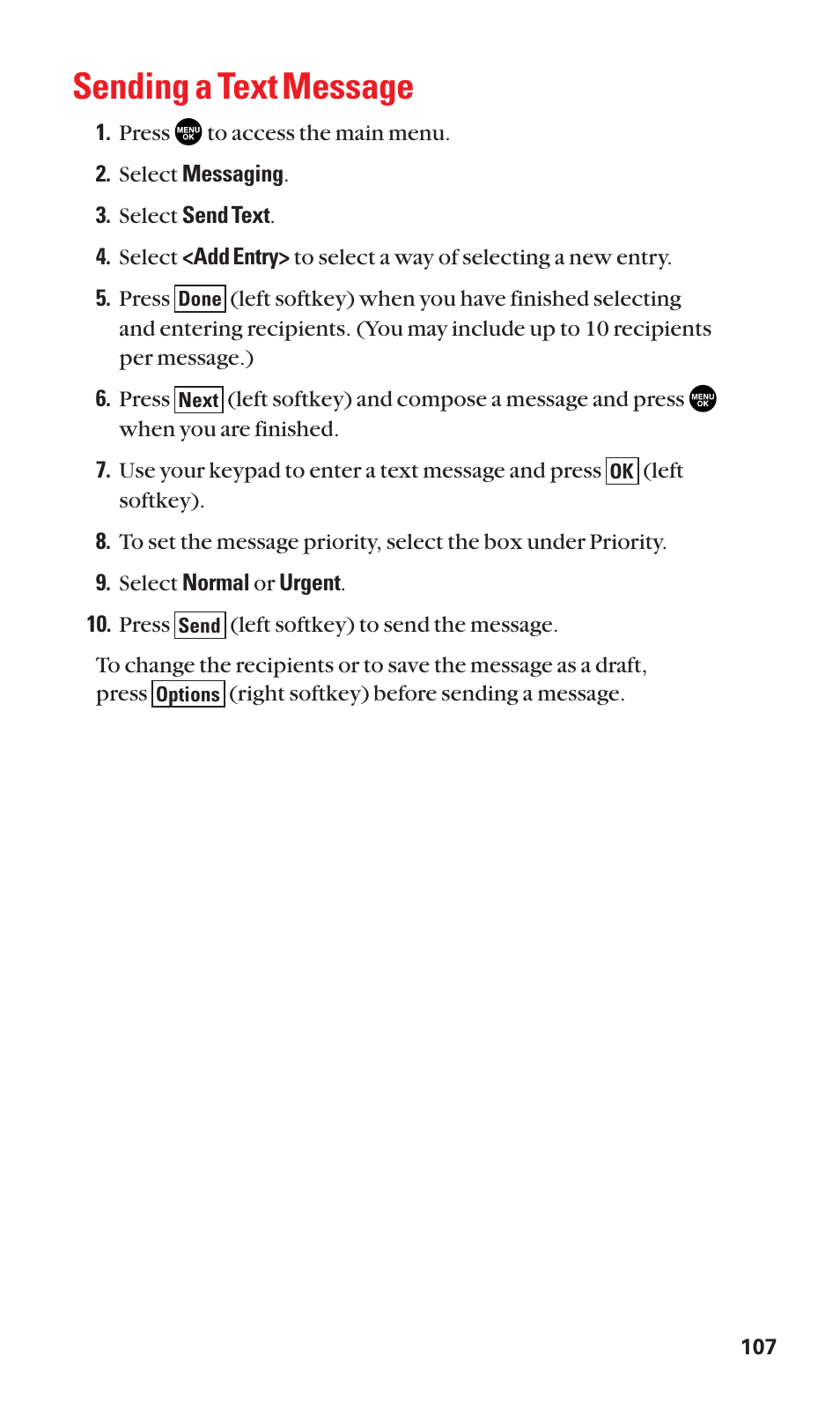 Sending a text message | Sanyo BELL SCP-2400 User Manual | Page 115 / 140
