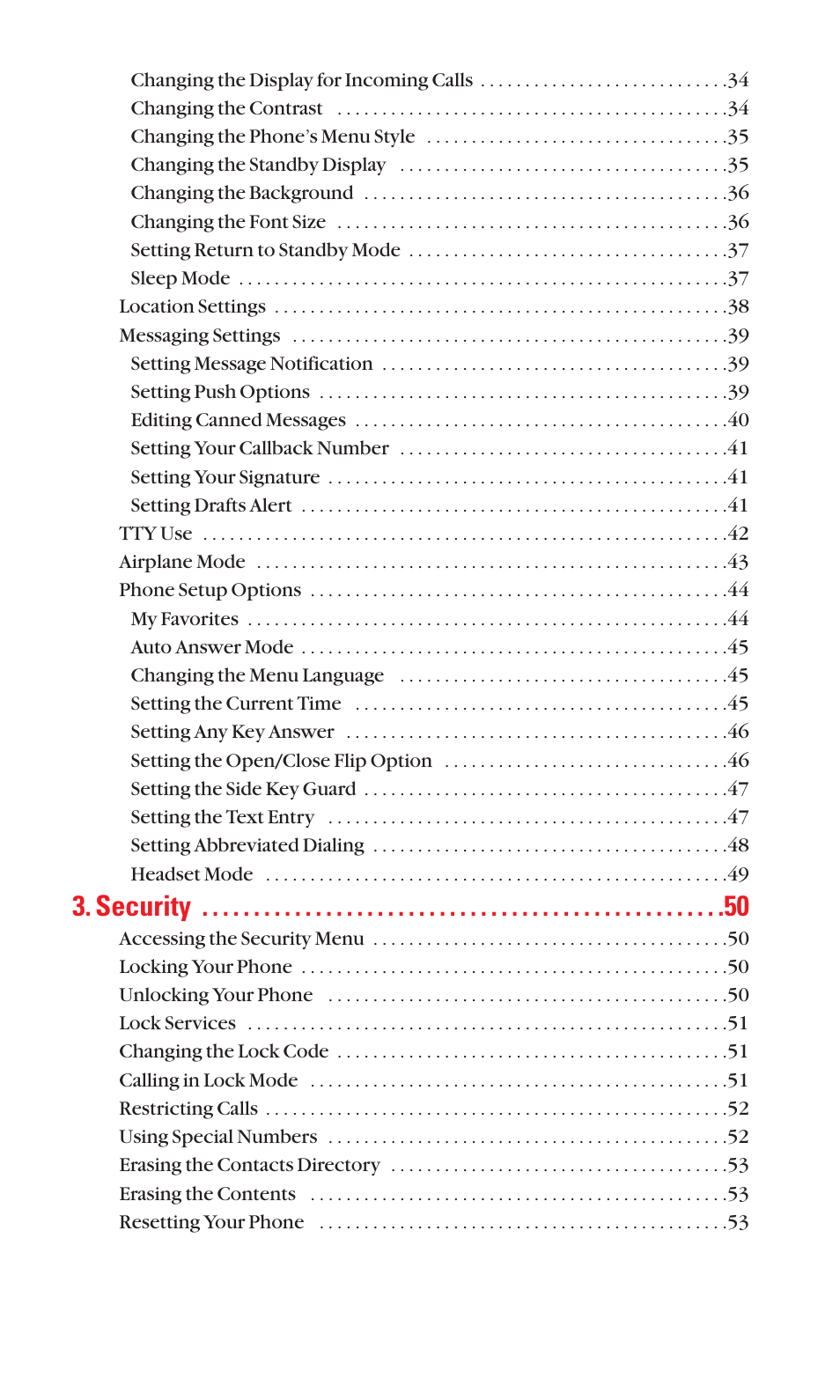 Security | Sanyo BELL SCP-2400 User Manual | Page 4 / 140