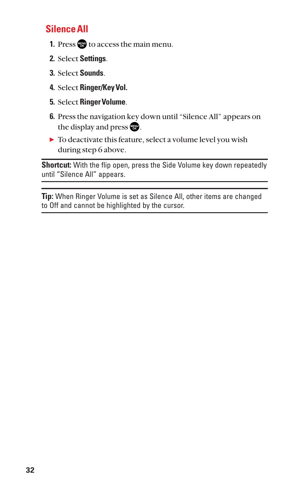 Silence all | Sanyo BELL SCP-2400 User Manual | Page 40 / 140