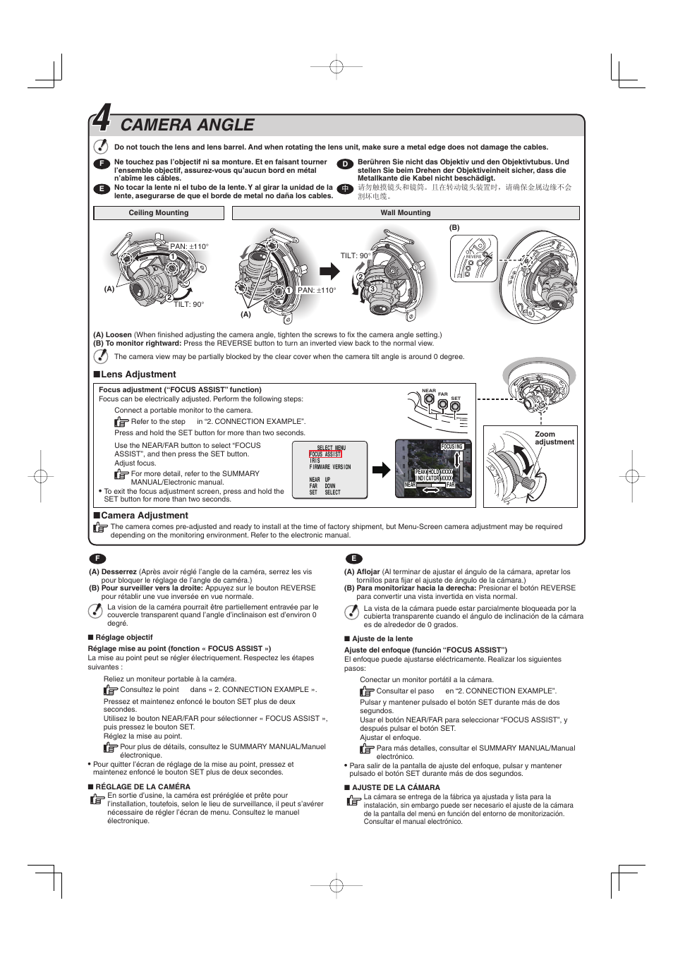 Camera angle | Sanyo VDC-HD3100P/HD3100 User Manual | Page 5 / 6