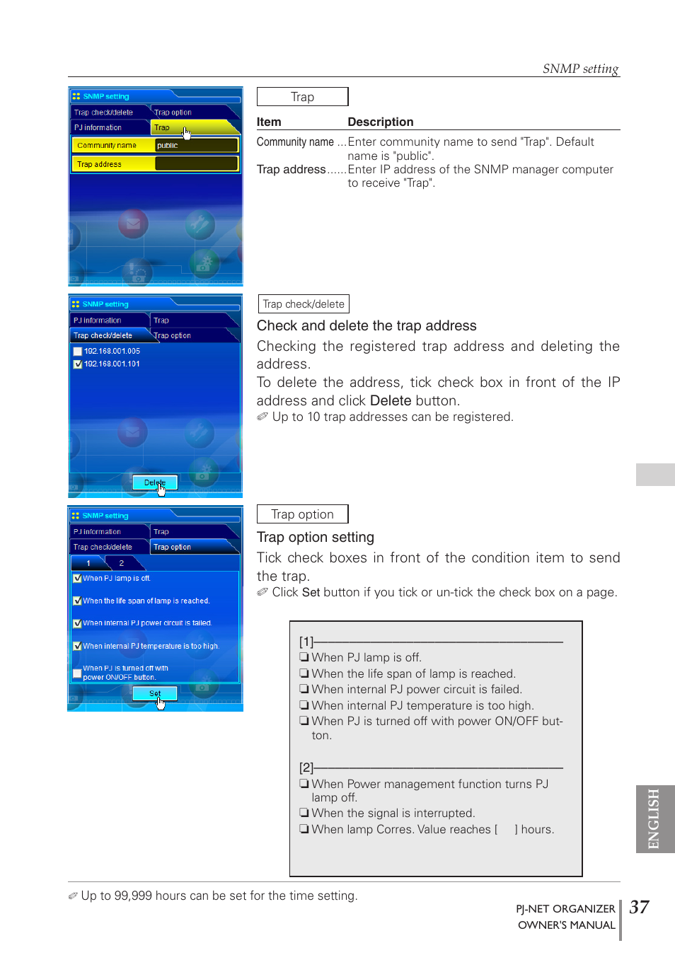 Sanyo PJ-Net Organizer Plus POA-PN40 User Manual | Page 37 / 86