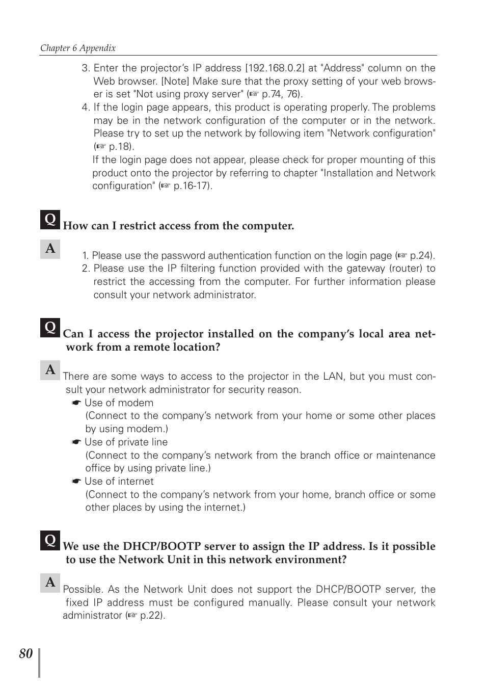 Sanyo PJ-Net Organizer Plus POA-PN40 User Manual | Page 80 / 86