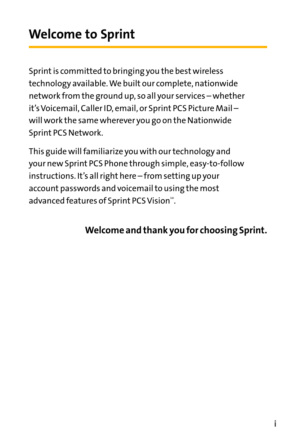 Welcome to sprint | Sanyo VL-2300 User Manual | Page 11 / 286