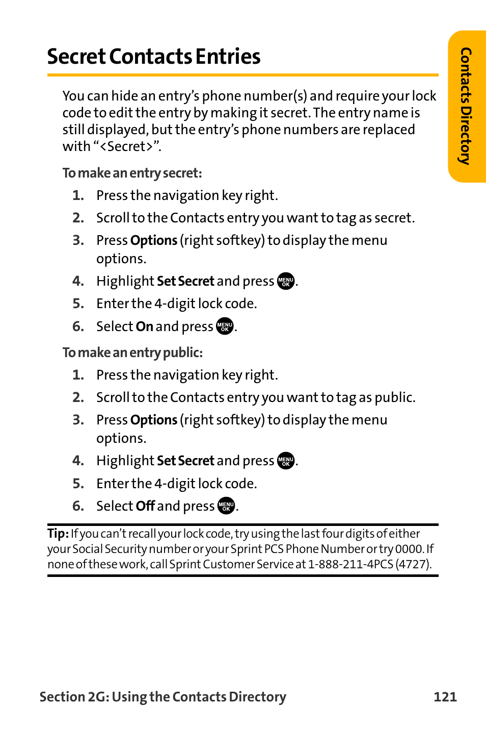 Secret contacts entries | Sanyo VL-2300 User Manual | Page 133 / 286