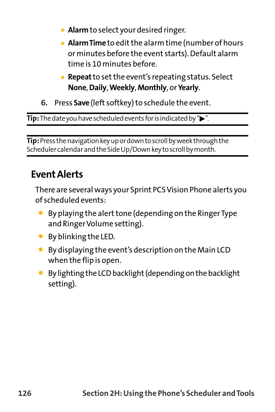 Event alerts | Sanyo VL-2300 User Manual | Page 138 / 286
