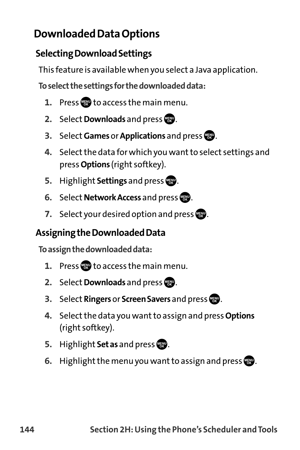 Downloaded data options | Sanyo VL-2300 User Manual | Page 156 / 286