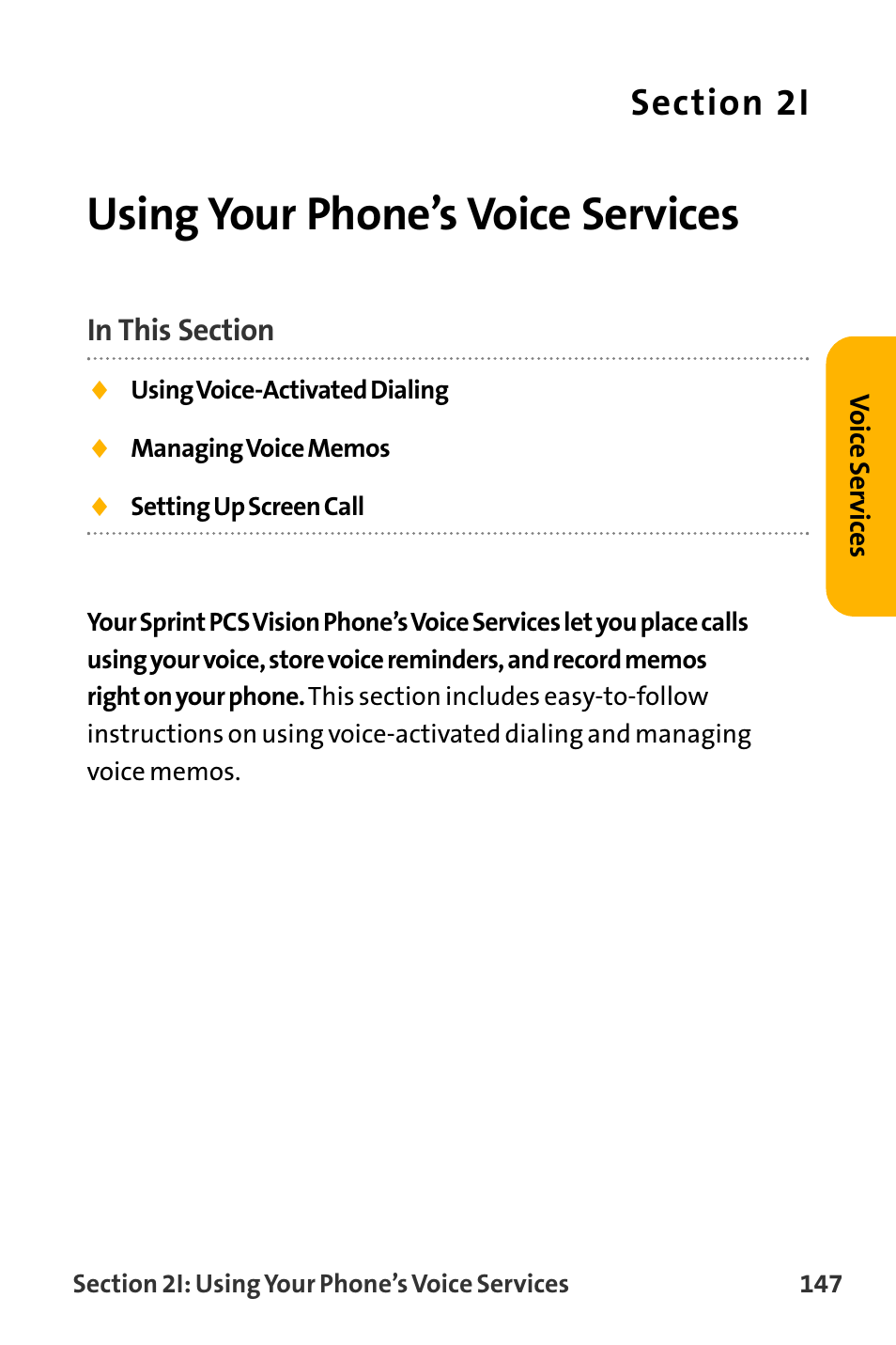 Using your phone’s voice ser, Using your phone’s voice services | Sanyo VL-2300 User Manual | Page 159 / 286