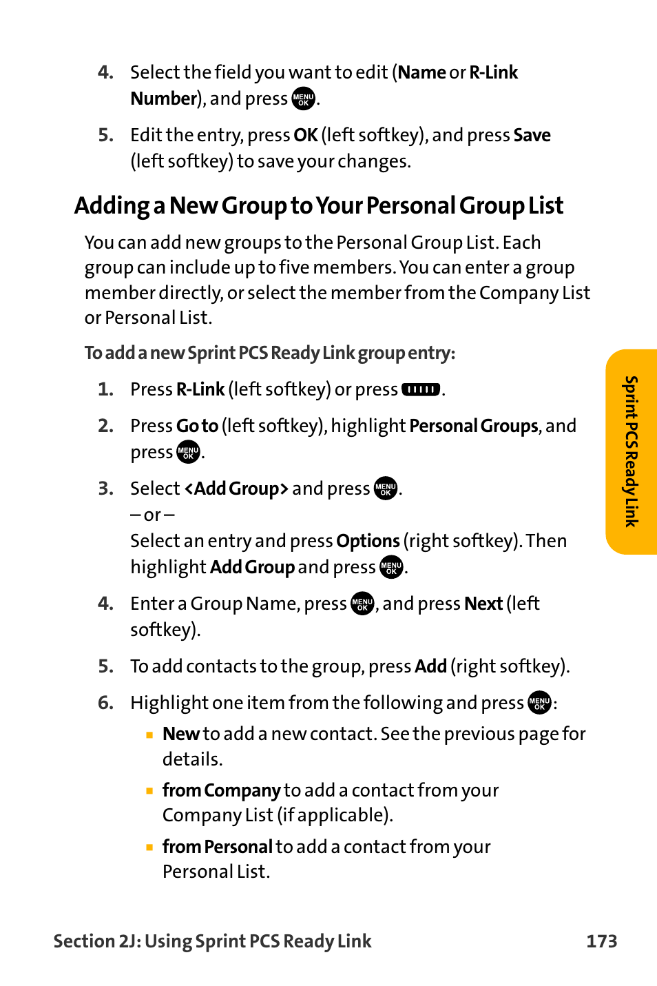 Adding a new group to your personal group list | Sanyo VL-2300 User Manual | Page 185 / 286