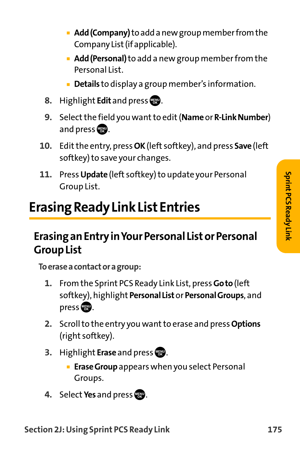 Erasing ready link list entries | Sanyo VL-2300 User Manual | Page 187 / 286