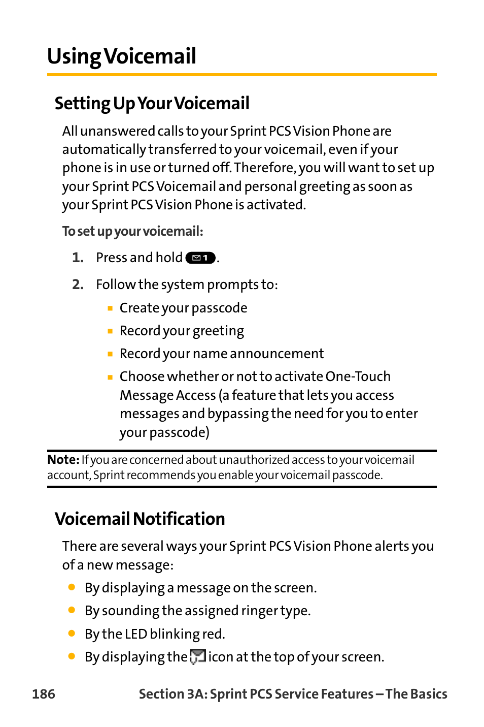 Using voicemail, Setting upyour voicemail, Voicemail notification | Sanyo VL-2300 User Manual | Page 198 / 286