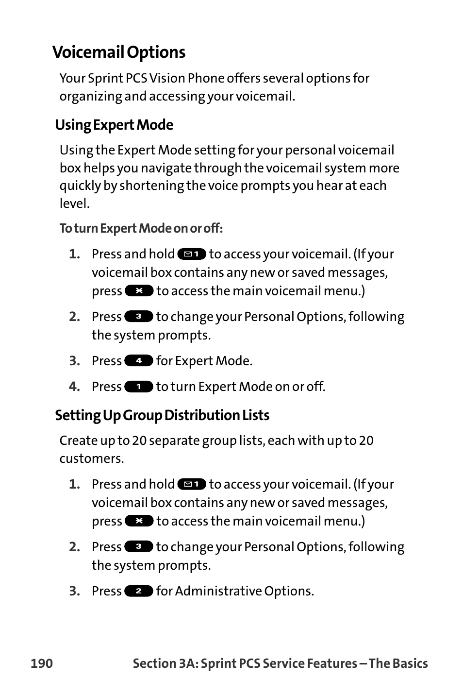 Voicemail options | Sanyo VL-2300 User Manual | Page 202 / 286