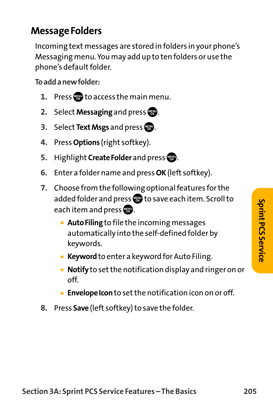 Message folders | Sanyo VL-2300 User Manual | Page 217 / 286