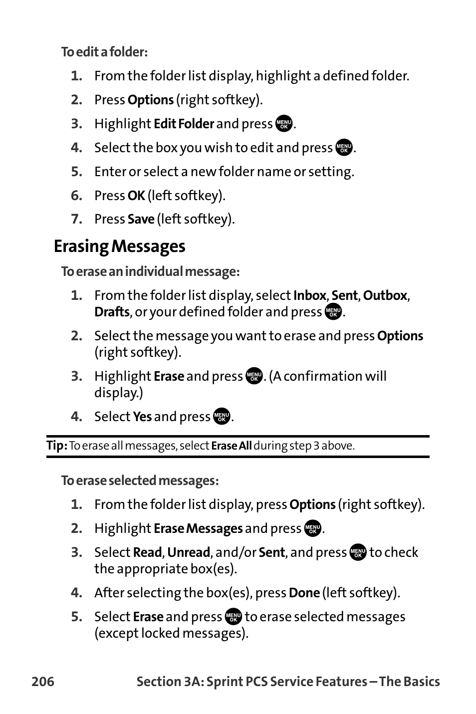 Erasing messages | Sanyo VL-2300 User Manual | Page 218 / 286