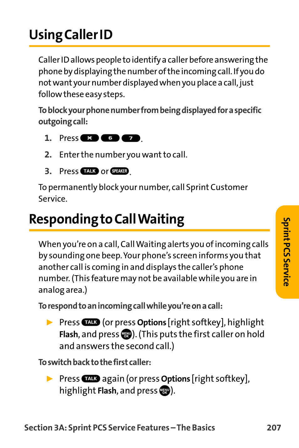 Using caller id, Responding to call waiting | Sanyo VL-2300 User Manual | Page 219 / 286