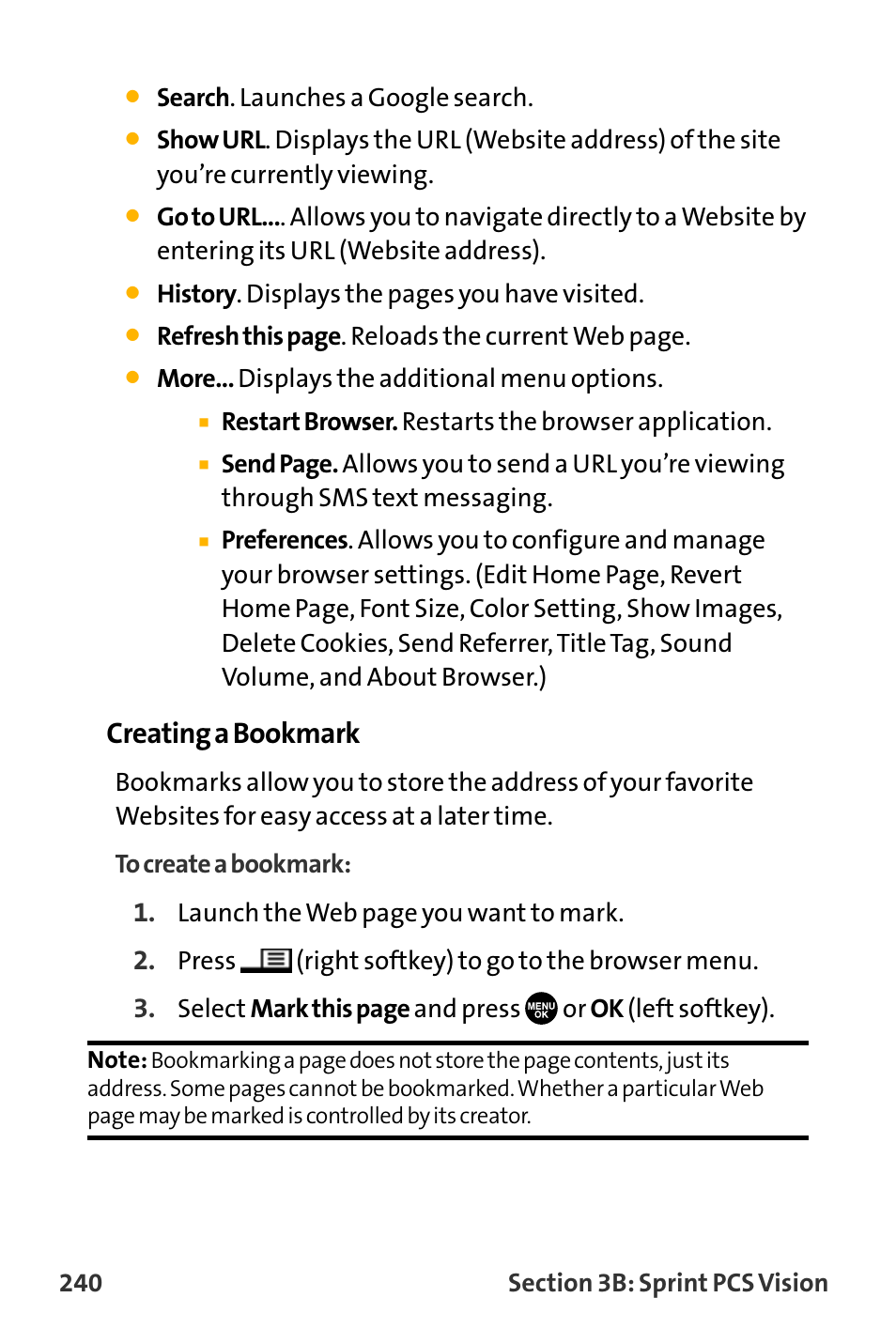 Creating a bookmark | Sanyo VL-2300 User Manual | Page 252 / 286