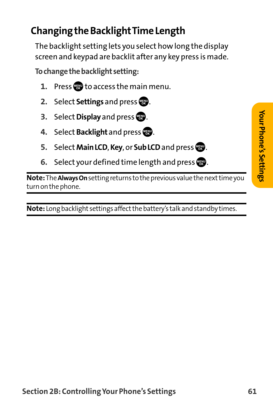 Changing the backlighttime length | Sanyo VL-2300 User Manual | Page 73 / 286