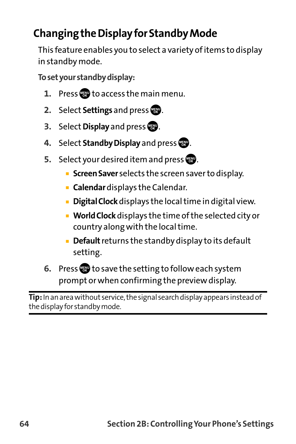 Changing the display for standby mode | Sanyo VL-2300 User Manual | Page 76 / 286