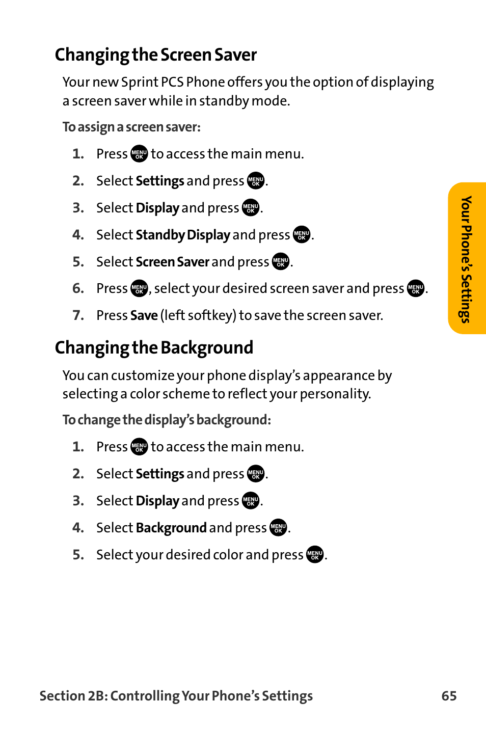 Changing the screen saver, Changing the background | Sanyo VL-2300 User Manual | Page 77 / 286