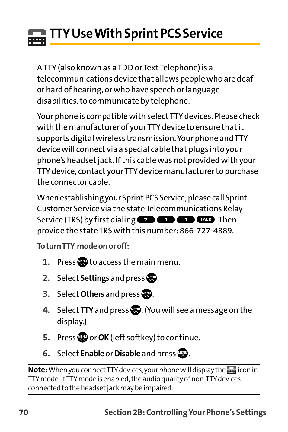 Tty use with sprint pcs service, Tty usewith sprint pcs service | Sanyo VL-2300 User Manual | Page 82 / 286