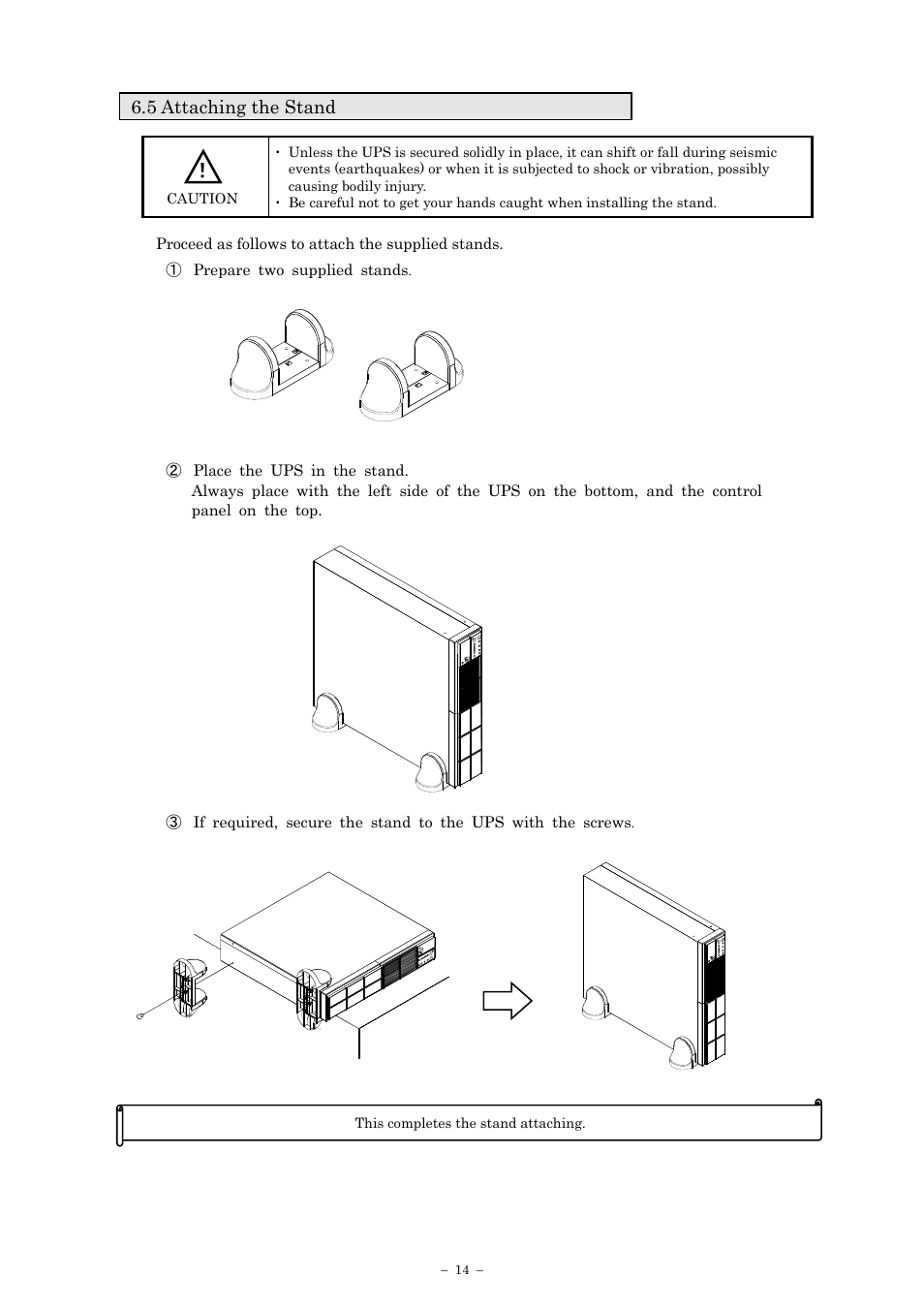 5 attaching the stand | Sanyo SANUPS E11A102A User Manual | Page 17 / 46