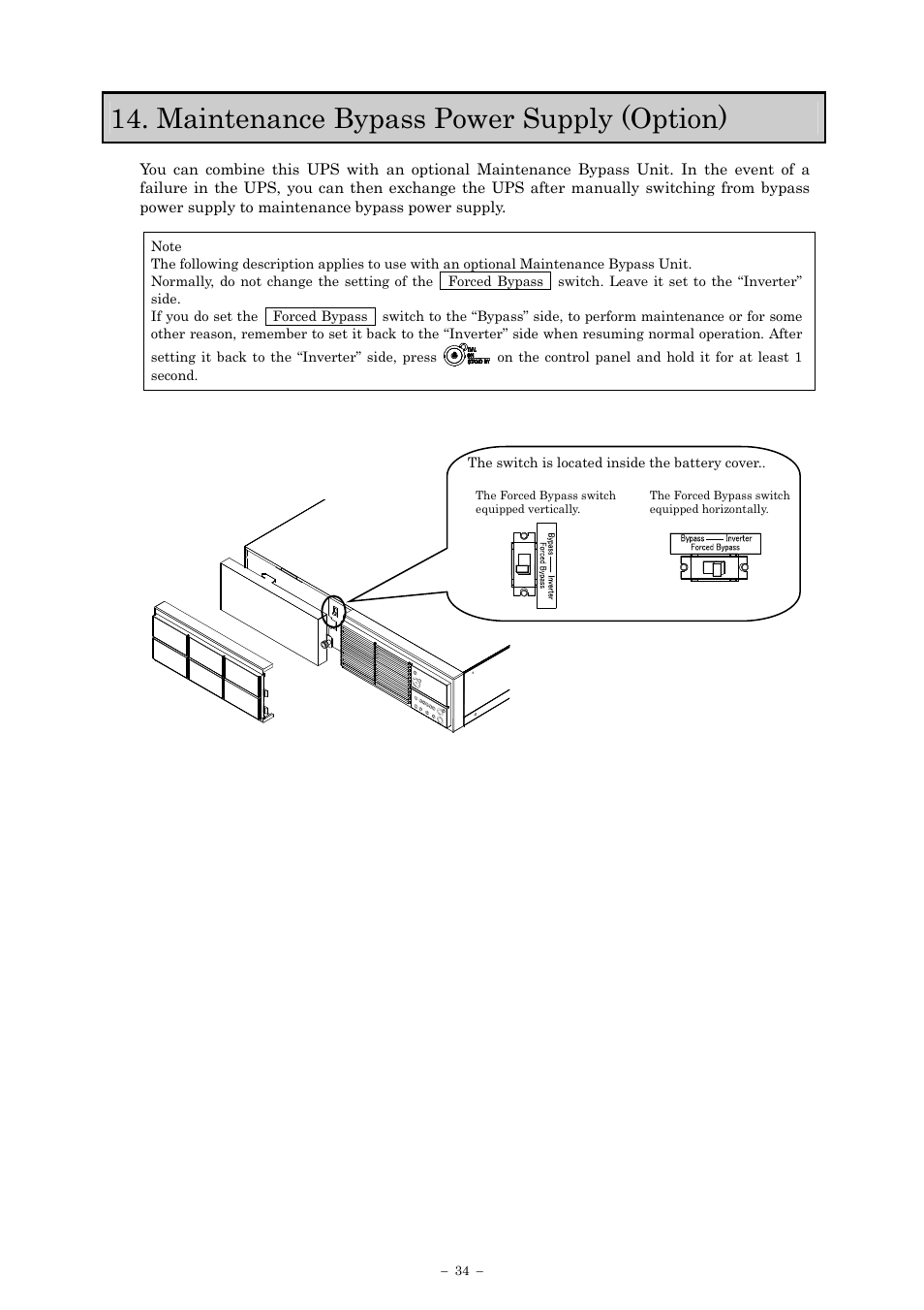 Maintenance bypass power supply (option) | Sanyo SANUPS E11A102A User Manual | Page 37 / 46