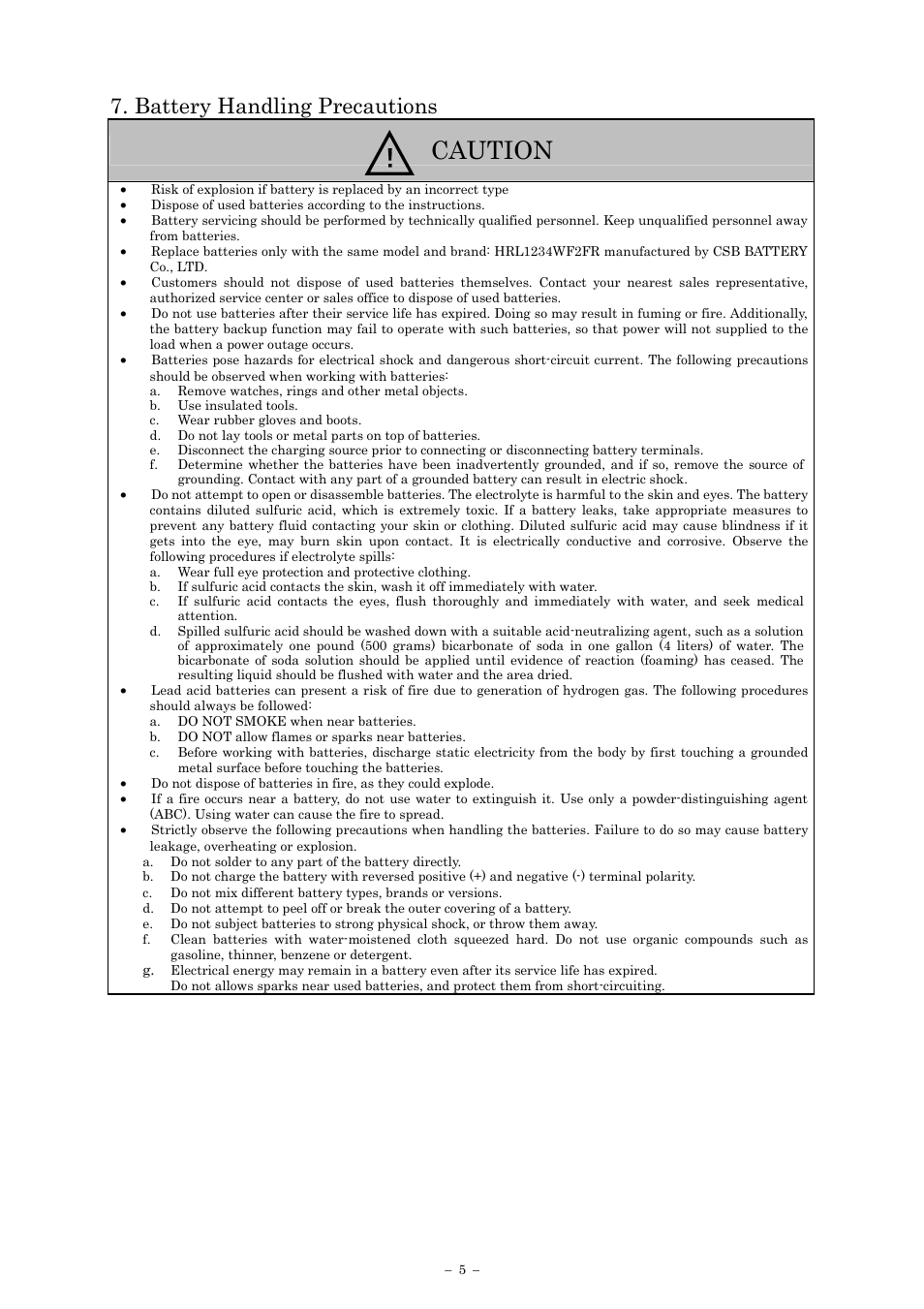 Caution, Battery handling precautions | Sanyo SANUPS E11A102A User Manual | Page 8 / 46