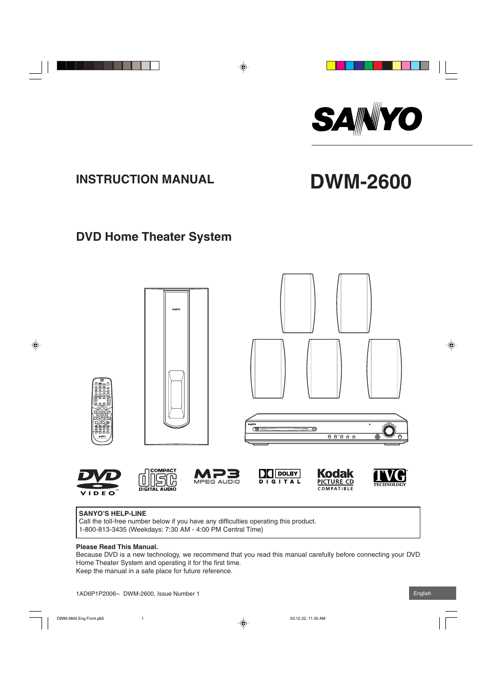 Sanyo DWM-2600 User Manual | 44 pages
