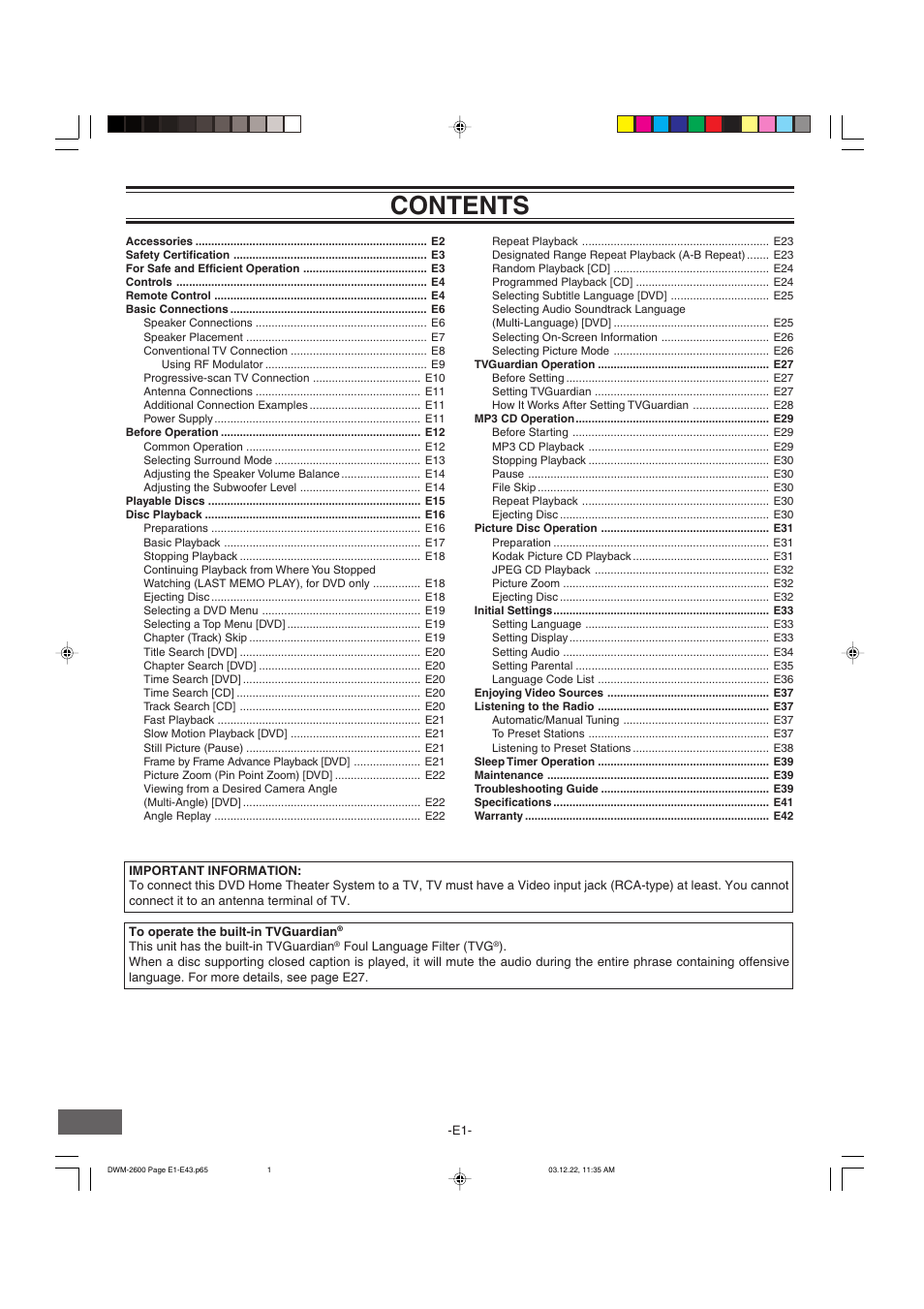 Sanyo DWM-2600 User Manual | Page 2 / 44
