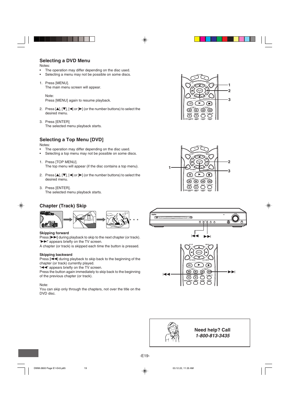 Sanyo DWM-2600 User Manual | Page 20 / 44