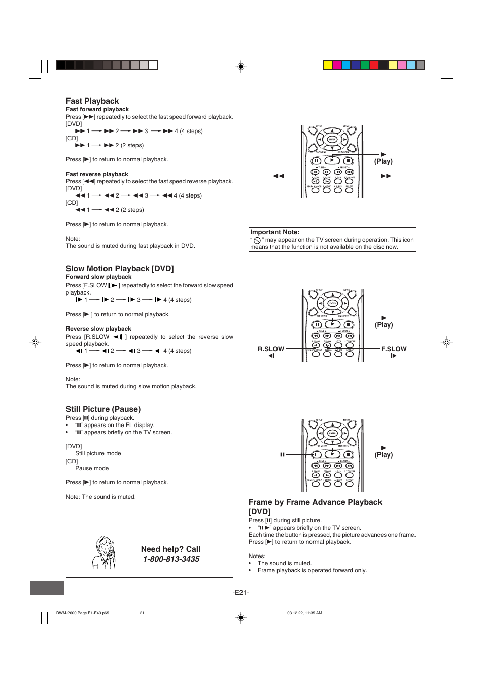 Sanyo DWM-2600 User Manual | Page 22 / 44