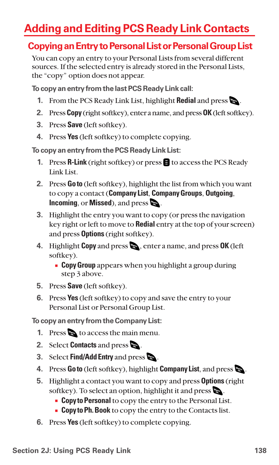 Adding and editing pcs ready link contacts | Sanyo RL 4920 User Manual | Page 150 / 258