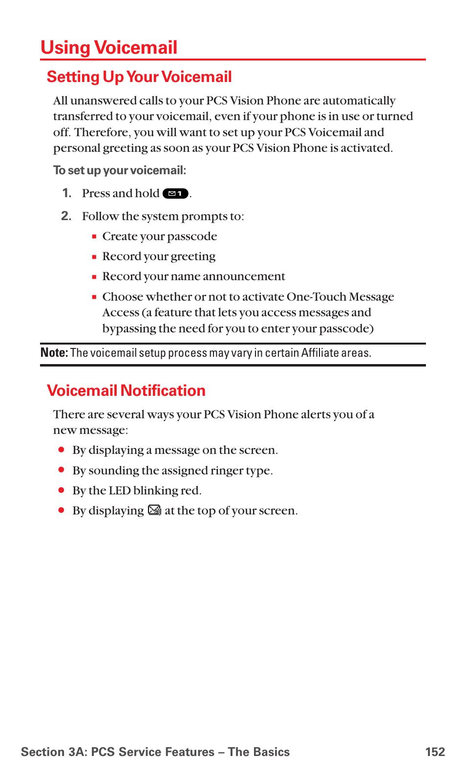 Using voicemail, Setting up your voicemail, Voicemail notification | Setting upyour voicemail | Sanyo RL 4920 User Manual | Page 164 / 258